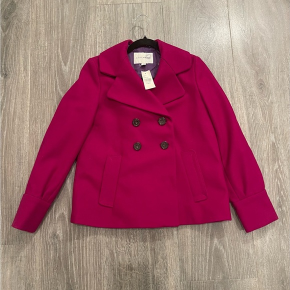 Banana Republic Fuchsia Double-Breasted Pea Coat - Picture 5 of 12